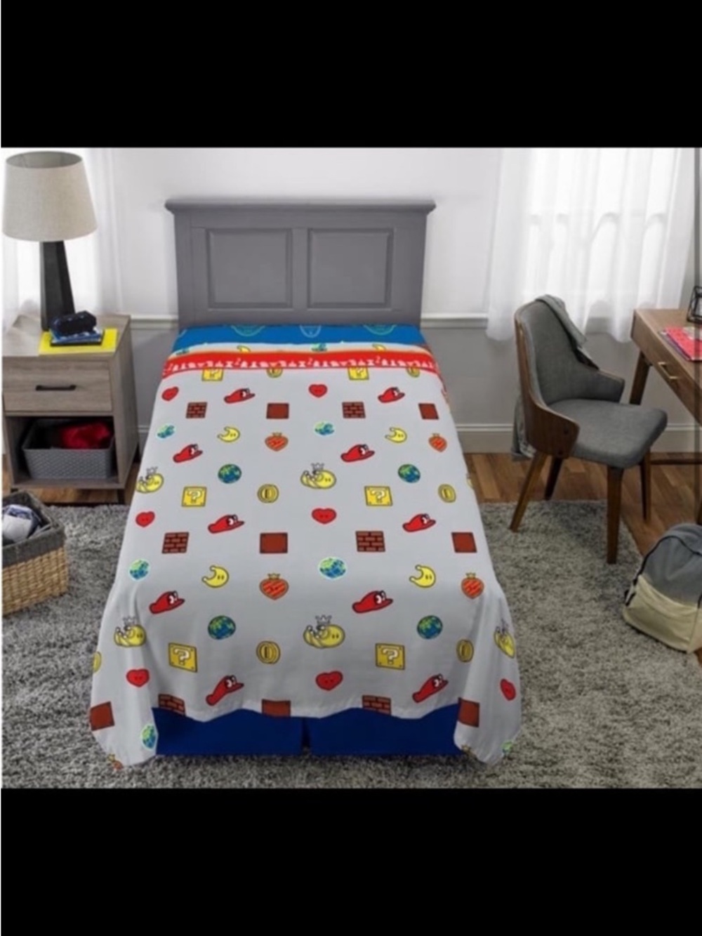 Super Mario Odyssey twin flat sheet